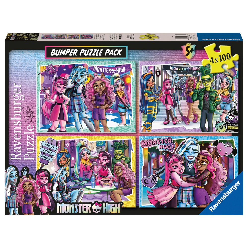 Ravensburger Monster High 4 x 100-teiliges Puzzle-Bumper-Pack