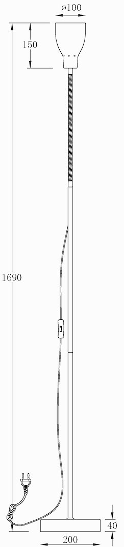Sarek gulvlampe Hvit E27 Max 7W LED