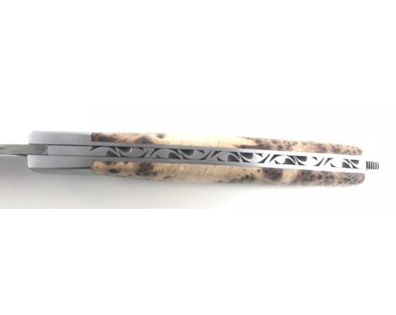 Le Thiers Nature Genévrier - Damas Vinland Couteau de Poche - Laguiole par Fontenille Pataud