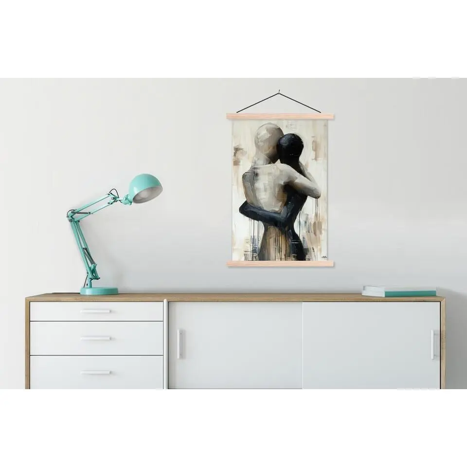 MuchoWow - Schoolplaat/ wandhanger - Abstract - Liefde - Zwart wit - M