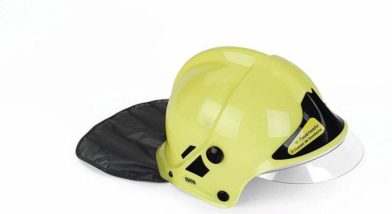 Klein Toys - Brandweerhelm - Geel Zwart - 31x17,5x21 cm - Licht Op In Het Donker