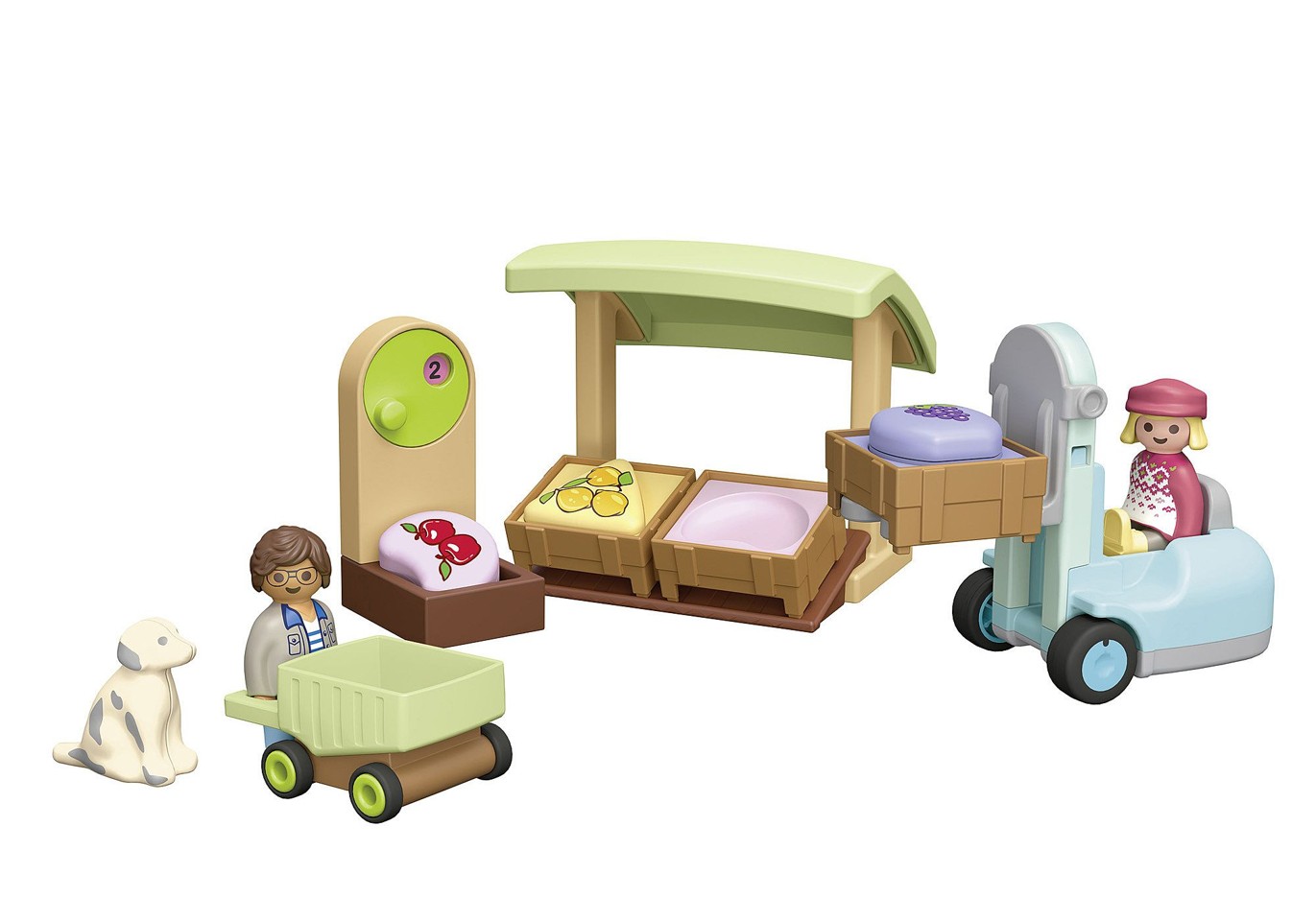 Playmobil - Junior: Økologisk markedsbod og gaffeltruck(71691)