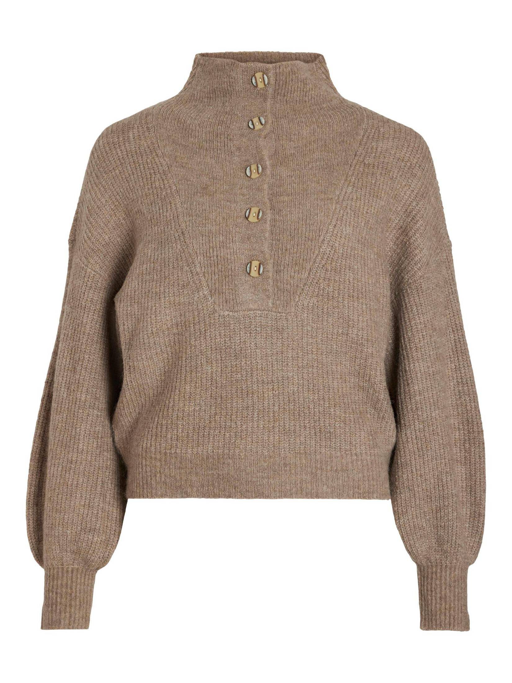 Vila| Damen Pullover VILEAH L/S BUTTON KNIT TOP