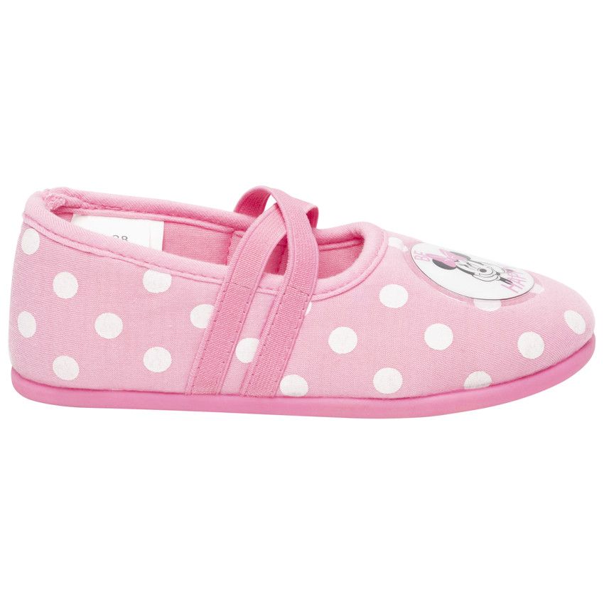 Chaussons roses à pois Minnie Disney - Rose