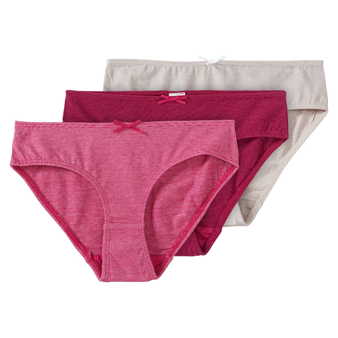 Yigga 3 Mädchen Slips mit Streifen pink / beige