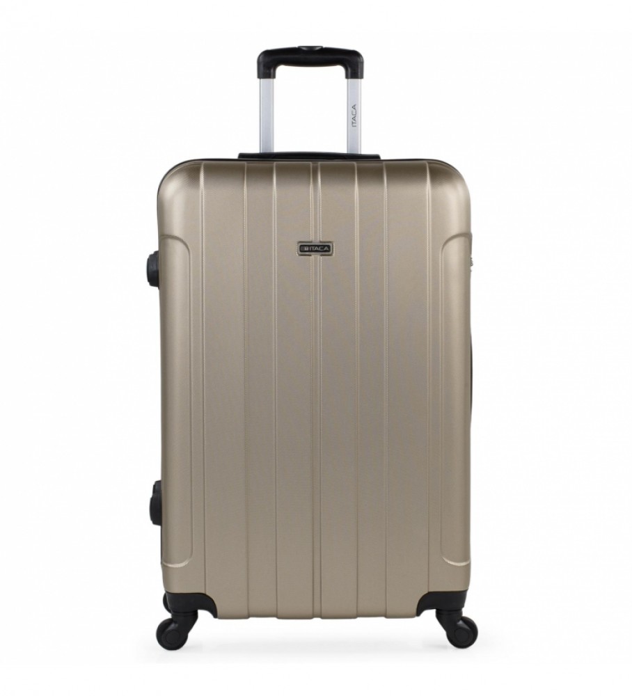 Mala de viagem rígida grande ITACA XL com 4 rodas 771170 Champagne - 73x48x28cm -