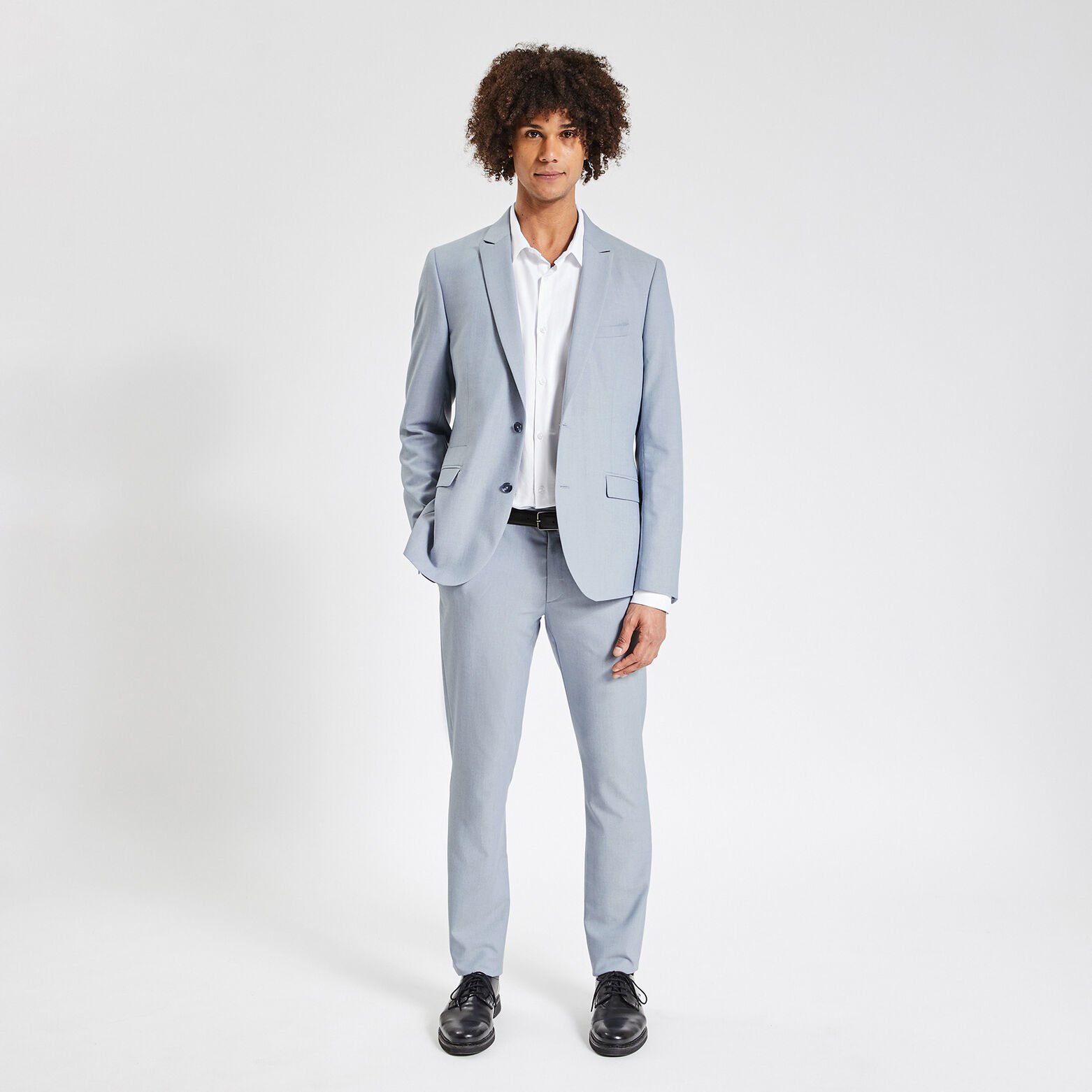 Pantalon de costume slim bi-ton Bleu moyen
