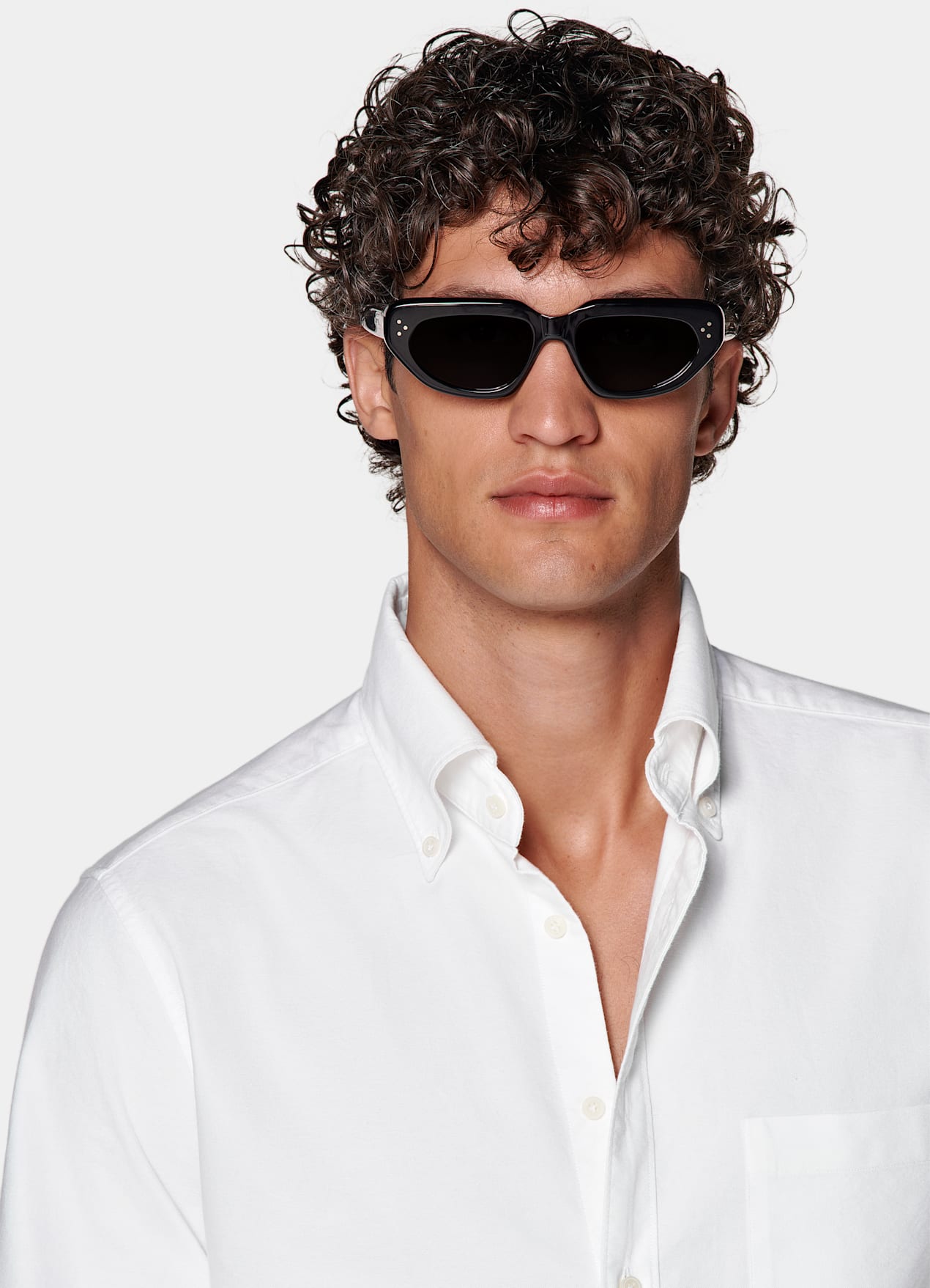 Chemise coupe ajustée en oxford blanche