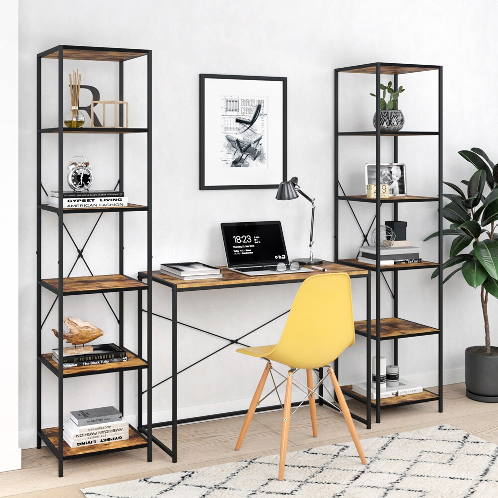 VICCO Loft Standregal Fyrk 2er Set Bücherregal Wandregal Holz Regal 174x40x40 cm