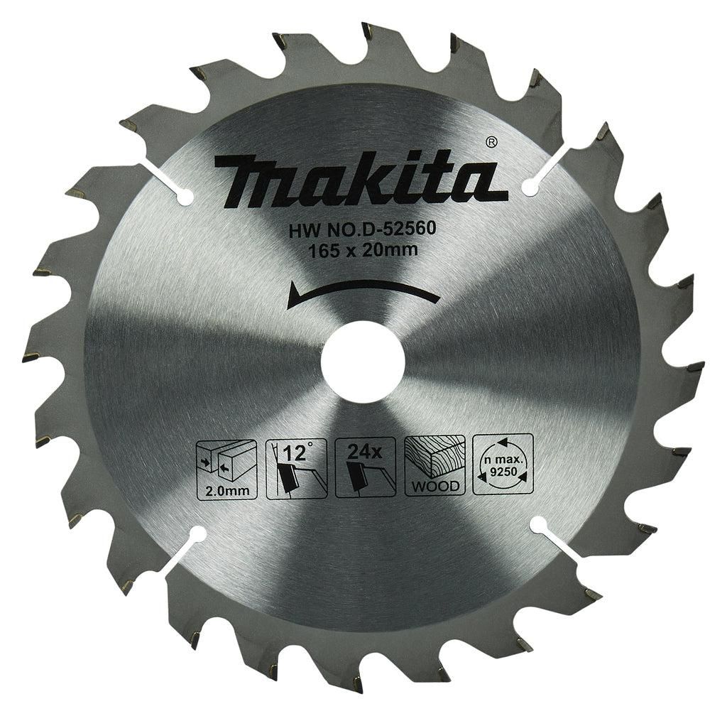 Makita Cirkelzaagblad voor Hout | Standaard | Ø 165mm Asgat 20mm 24T - D-52560