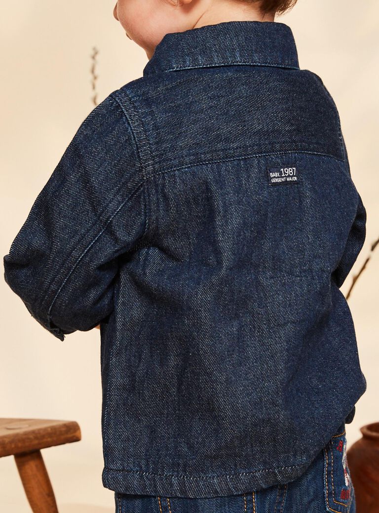 Veste bleue en jean à animation oreilles 3D