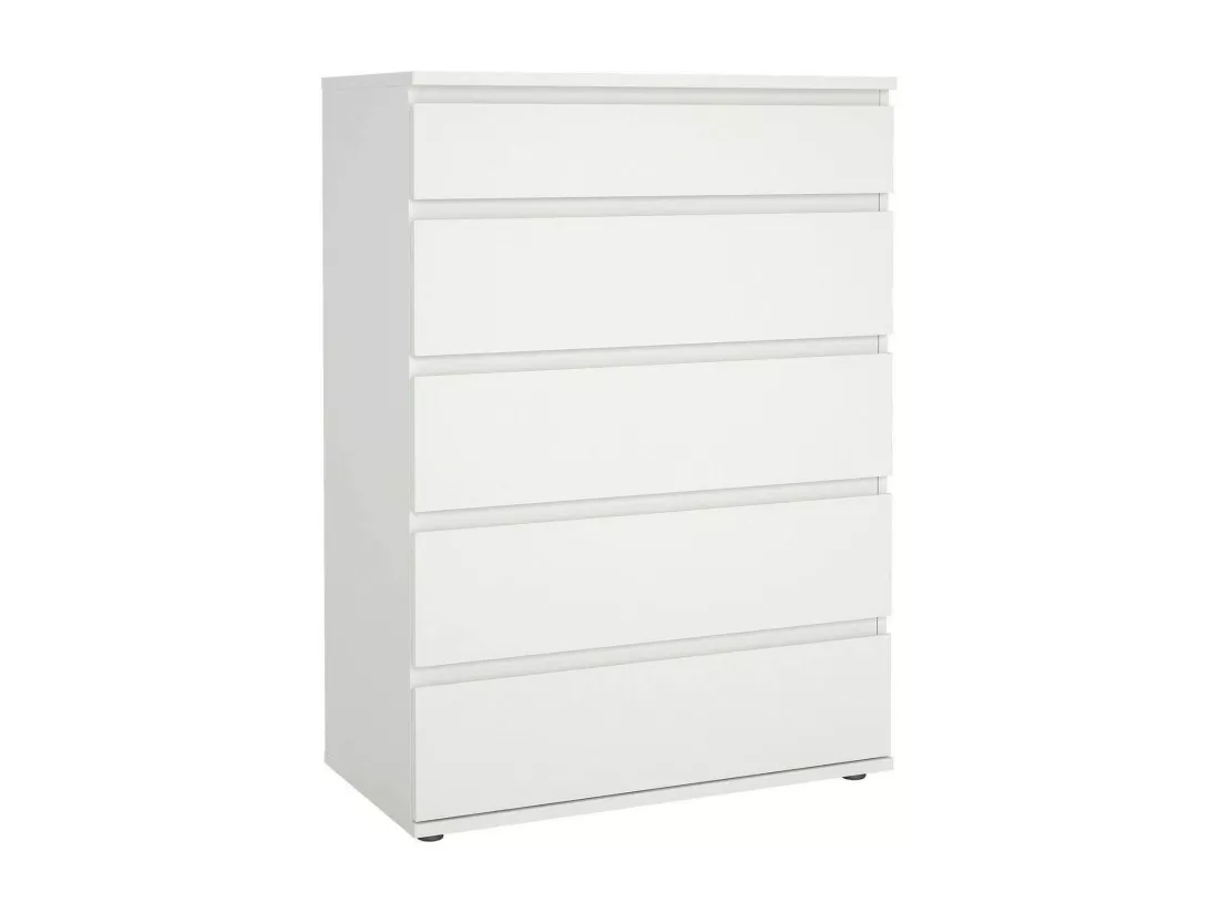 Commode Dricc, Commode polyvalente, Commode de chambre, Meuble avec tiroirs, 77x40 h107 cm, Blanc