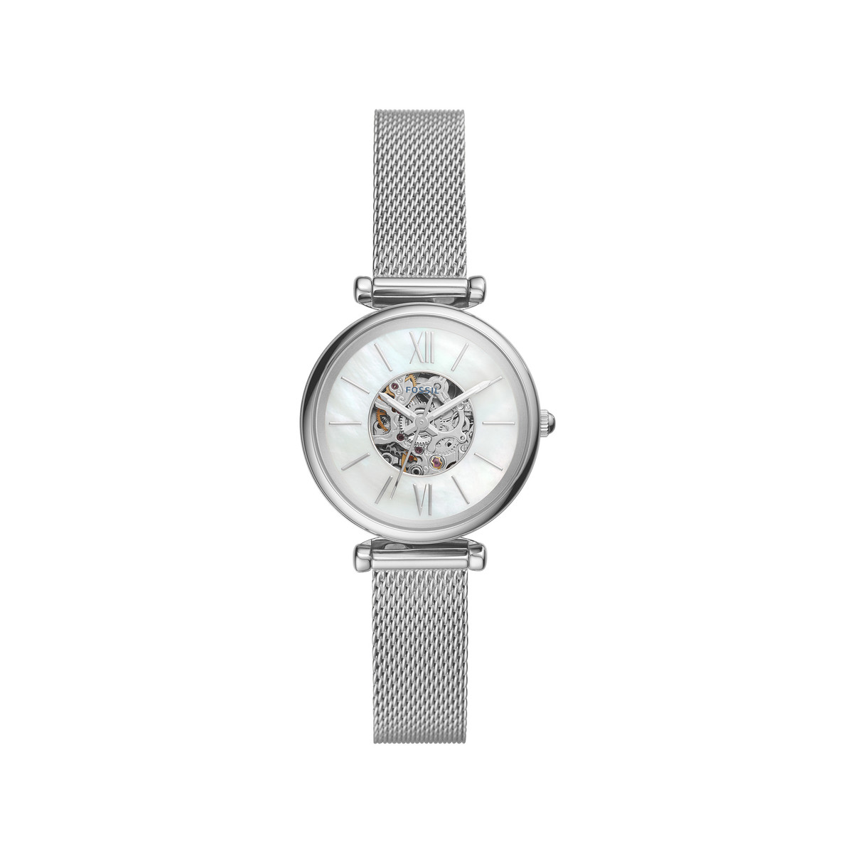 Montre FOSSIL femme automatique, bracelet acier inoxydable gris argent