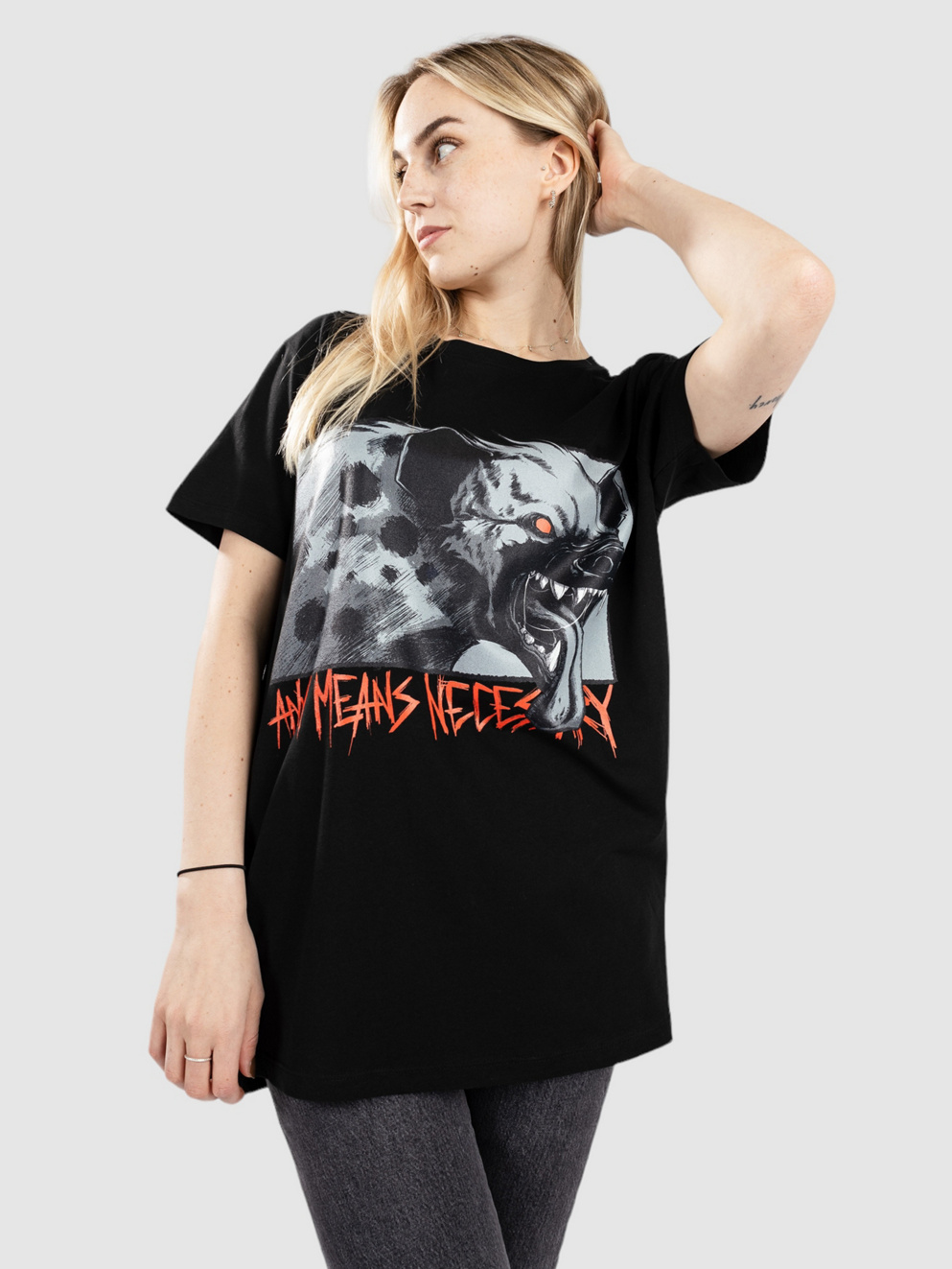 Any Means Necessary Snarl T-Shirt black