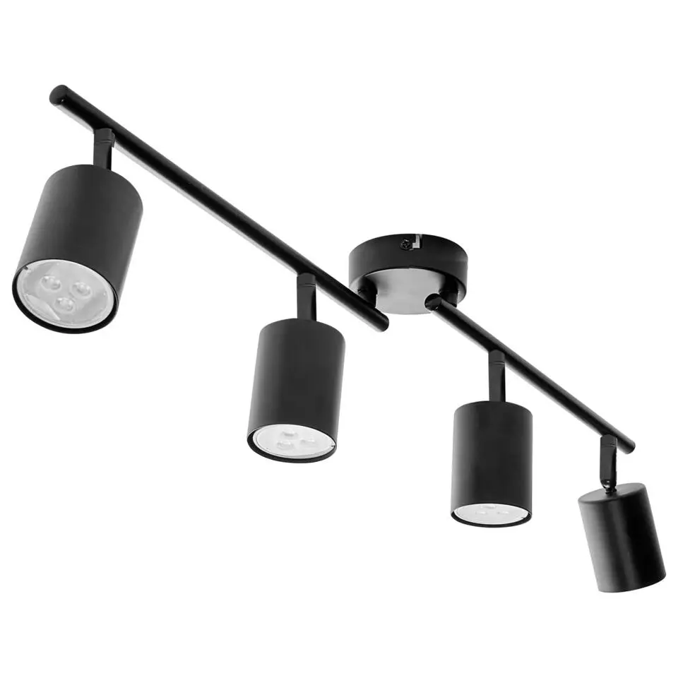 NYANDO - Plafondlamp set van 4 - Zwart - Metaal