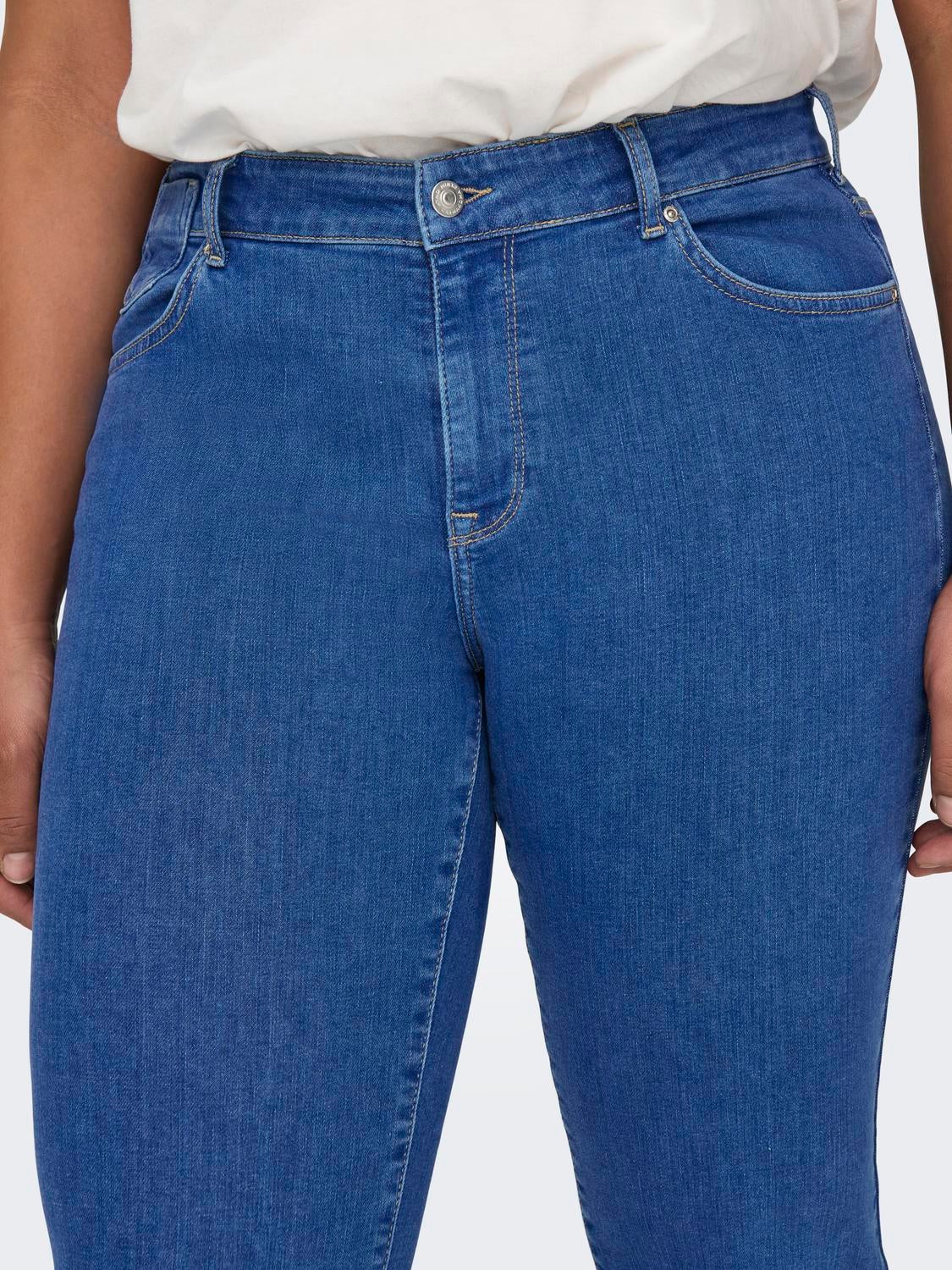 CARALICIA Mittlere Taille Gerade geschnitten Jeans Medium Blue Denim