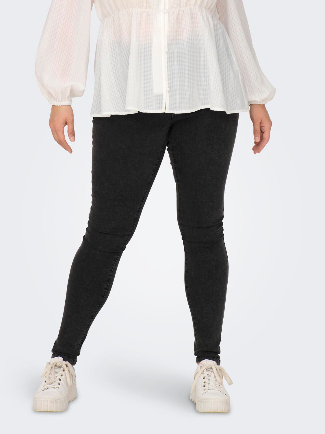 CARSTORM Hohe Taille Skinny Fit Jeans Dark Grey Denim