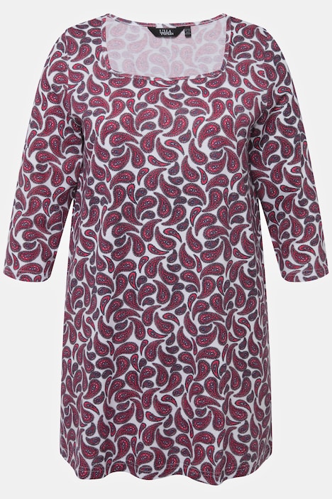 Shirt, Paisleymuster, Carree-Ausschnitt, 3/4-Arm
