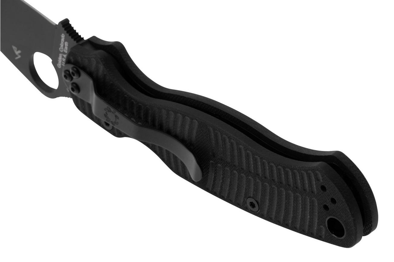 Spyderco Paramilitary 2 Salt, CPM MagnaCut Black DLC, Black G10 C81GMCBKP2 zakmes