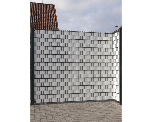 Privacyschermstroken Woodline 9,5 x 250 cm wit
