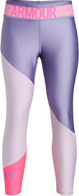 Under Armour HG Color Block Ankle Crop Leggings, Purple Ace
