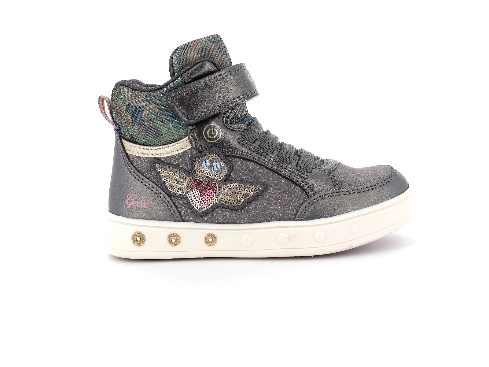 Geox-J SKYLIN GIRL-J168WB Matières combinées Gris