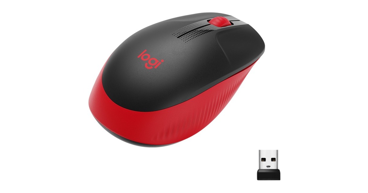 LogitechM190 Full-size wireless mouse  (Rood, 1000 dpi)