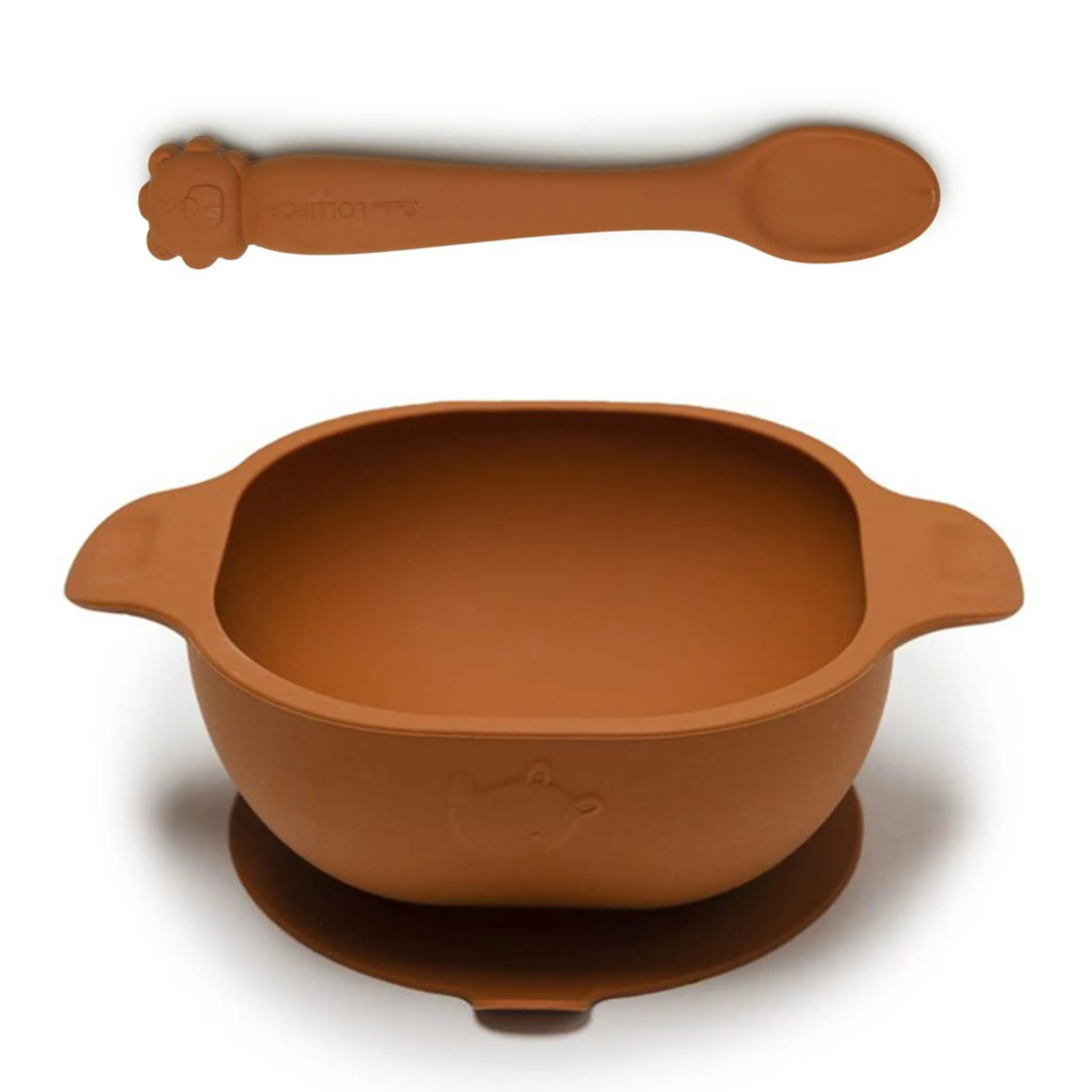 Loulou Lollipop Bol + Cuillère en silicone - Ginger
