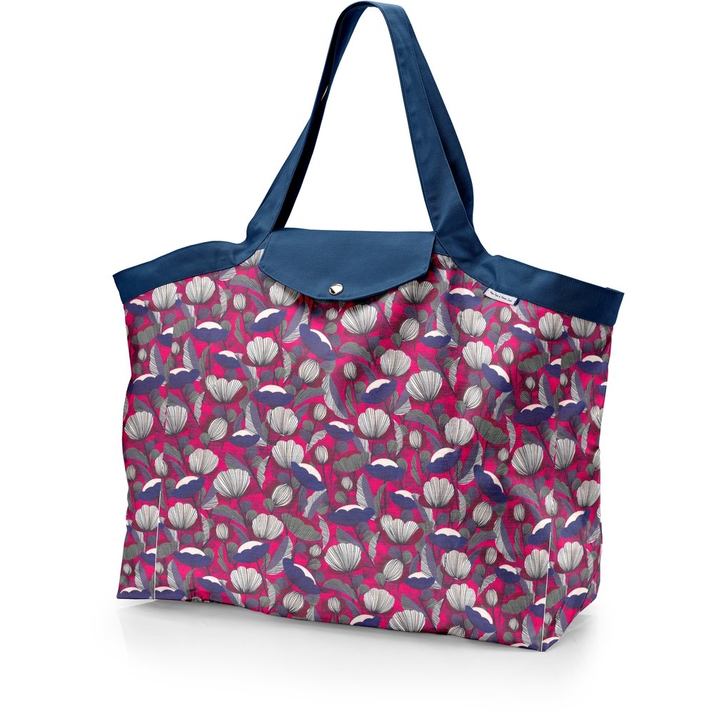Grand Sac Cabas En Tissu Pavot Fuchsia