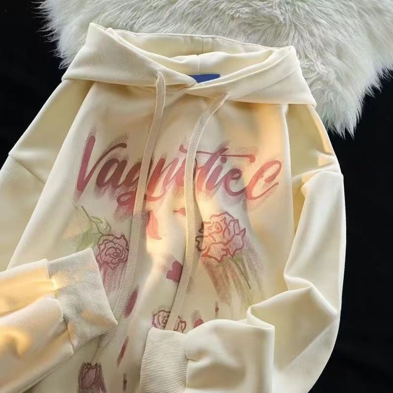 Lingaris - Losse hoodie met rozenprint