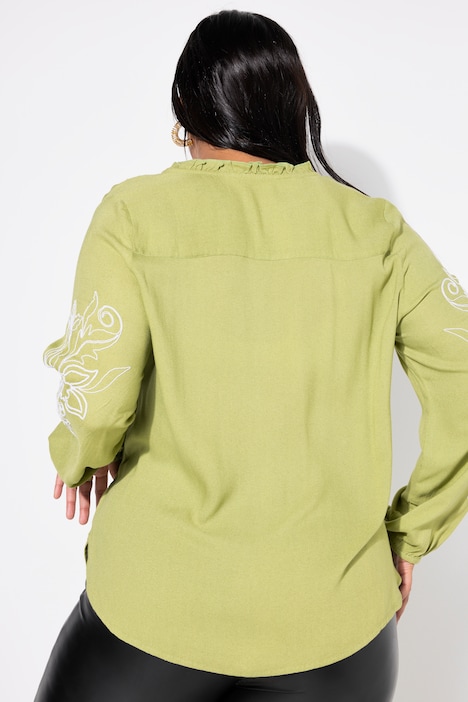 Bluse, Loose Shape, Stickereien,