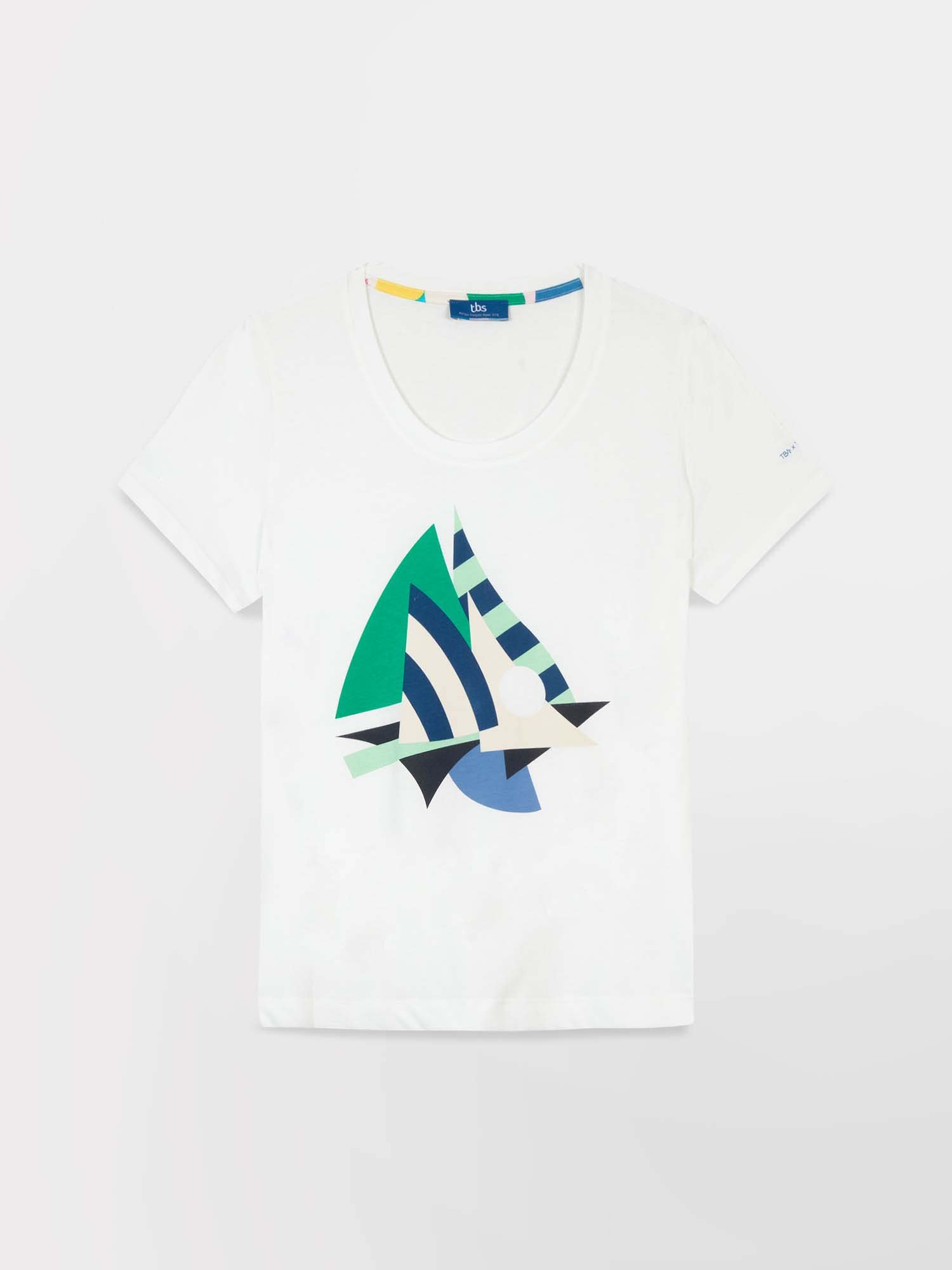 Tee Shirt Femme A Motif Coton Biologique Blanc