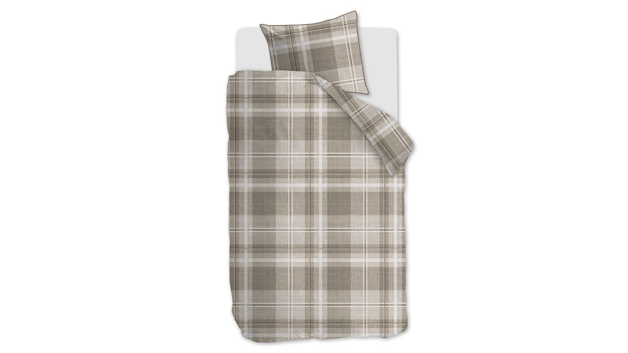 Dekbedovertrek Tartan Check sand