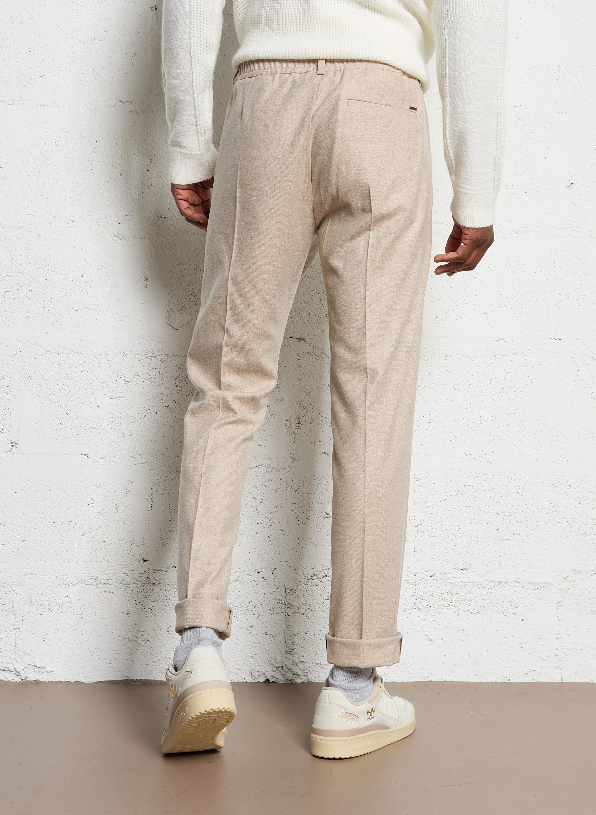 Pantalon droit| Beige