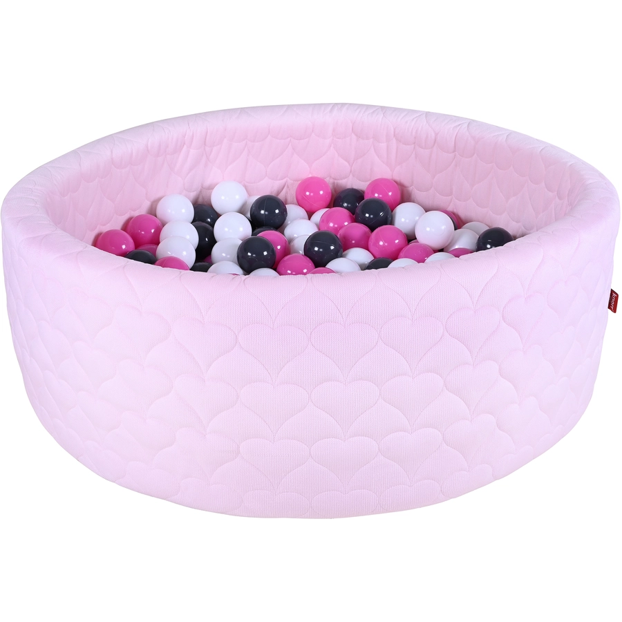knorr toys® Bällebad soft - Cosy heart rose - 300 Bälle cremegreyrose rosa