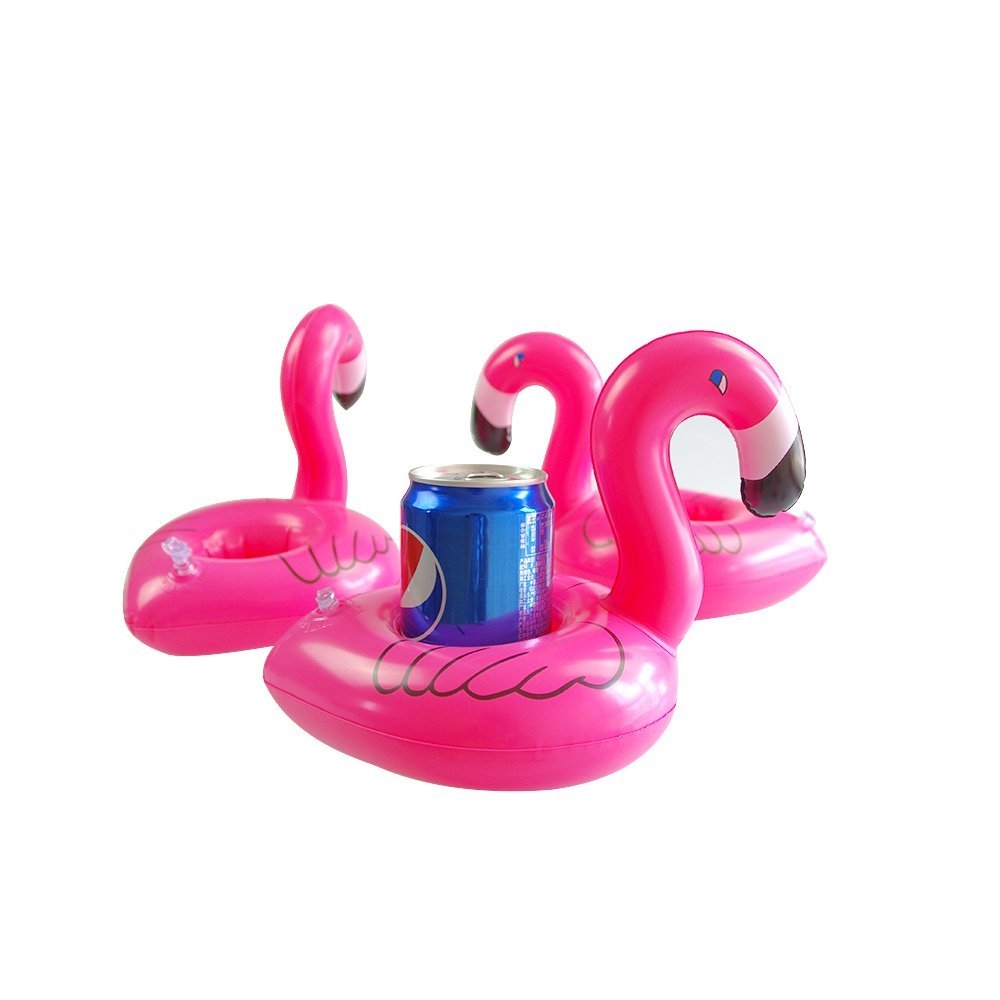(4er Set) Aufblasbarer Becherhalter Getränkekühler - Flamingo