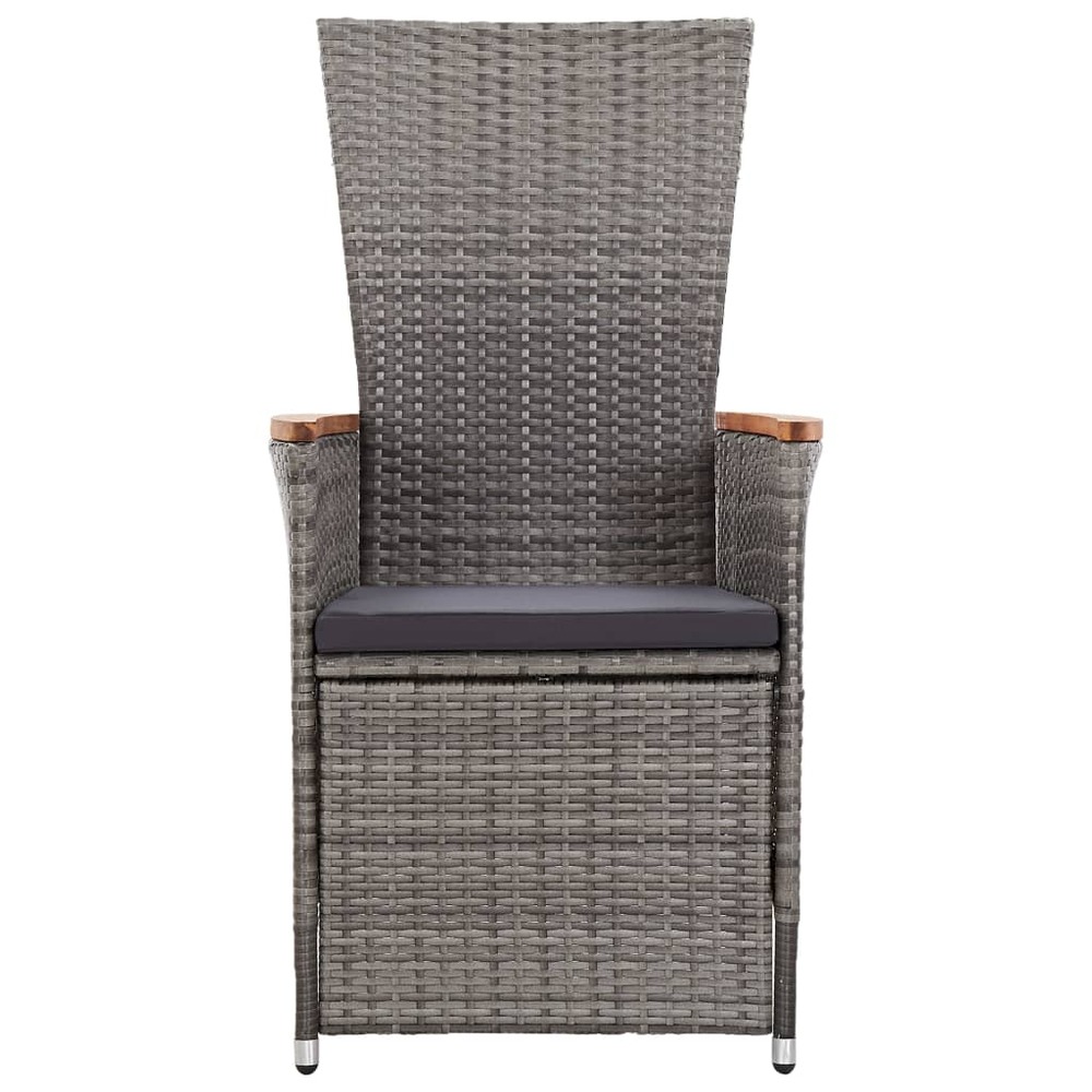 Ensemble de salle à manger de jardin meuble extérieur avec coussins 7 pièces gris