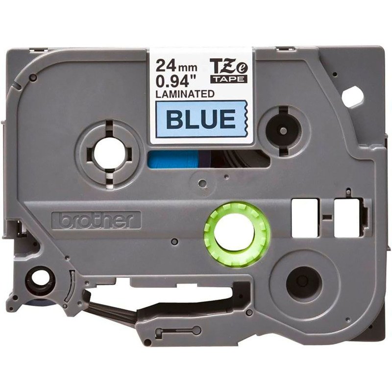Ruban laminé Brother 24 mm TZE 551 bleu écriture noire