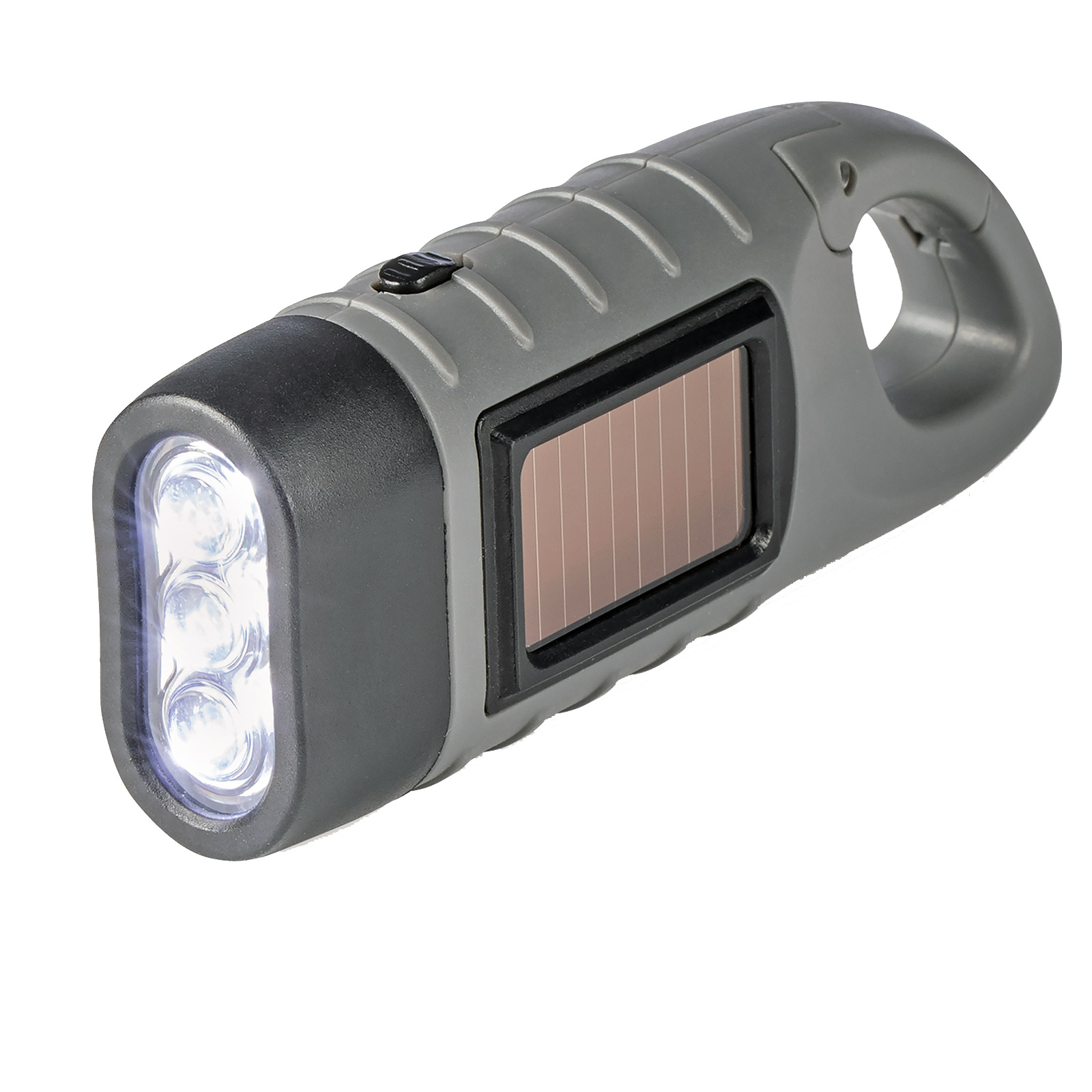 Solar-Taschenlampe - grau - Handkurbel