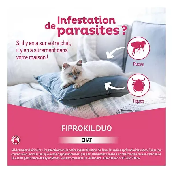 Clement Thekan - Tratamento contra pulgas e carrapatos para gatos de 1 a 12 kg - 4 pipetas