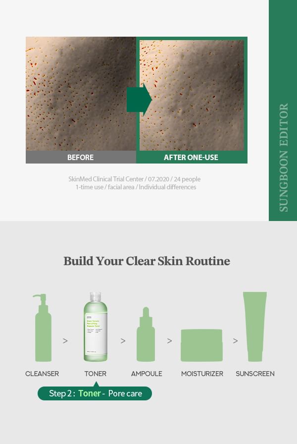 SUNGBOON EDITOR - Groene Tomaat Pore Lifting Ampul Toner