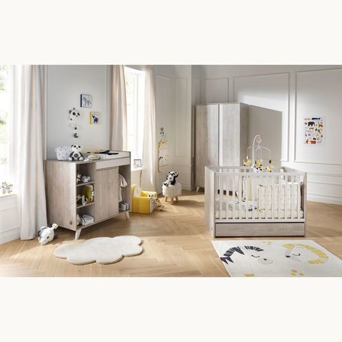 Tiroir sur roulette lit évolutif NOVA Gris Loft - SAUTHON