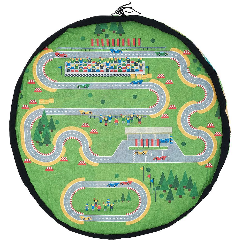 Tapis enfant 2 en 1 : tapis de jeu double face et sac de rangement