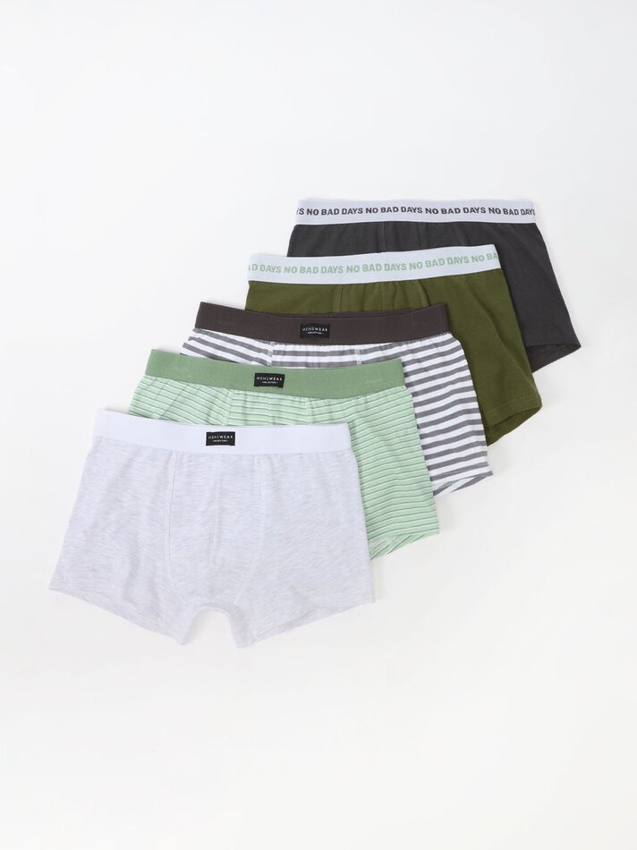 Pacote com 5 cuecas boxer combinadas - Cores Variadas