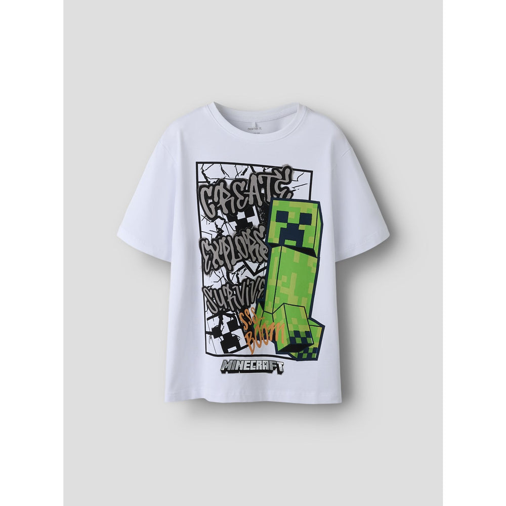 Køb Name It Bright White Nkmmase Minecraft Ss Nreg Top Noos Bfu