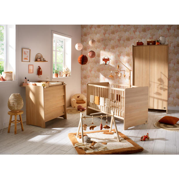 Chambre TRIO Lit 140x70 Commode Armoire CANNELLE - SAUTHON