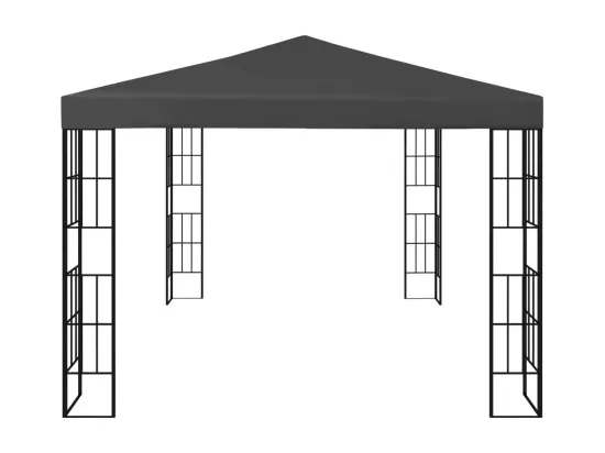 Tonnelle avec guirlande lumineuse à LED 3x4 m Anthracite