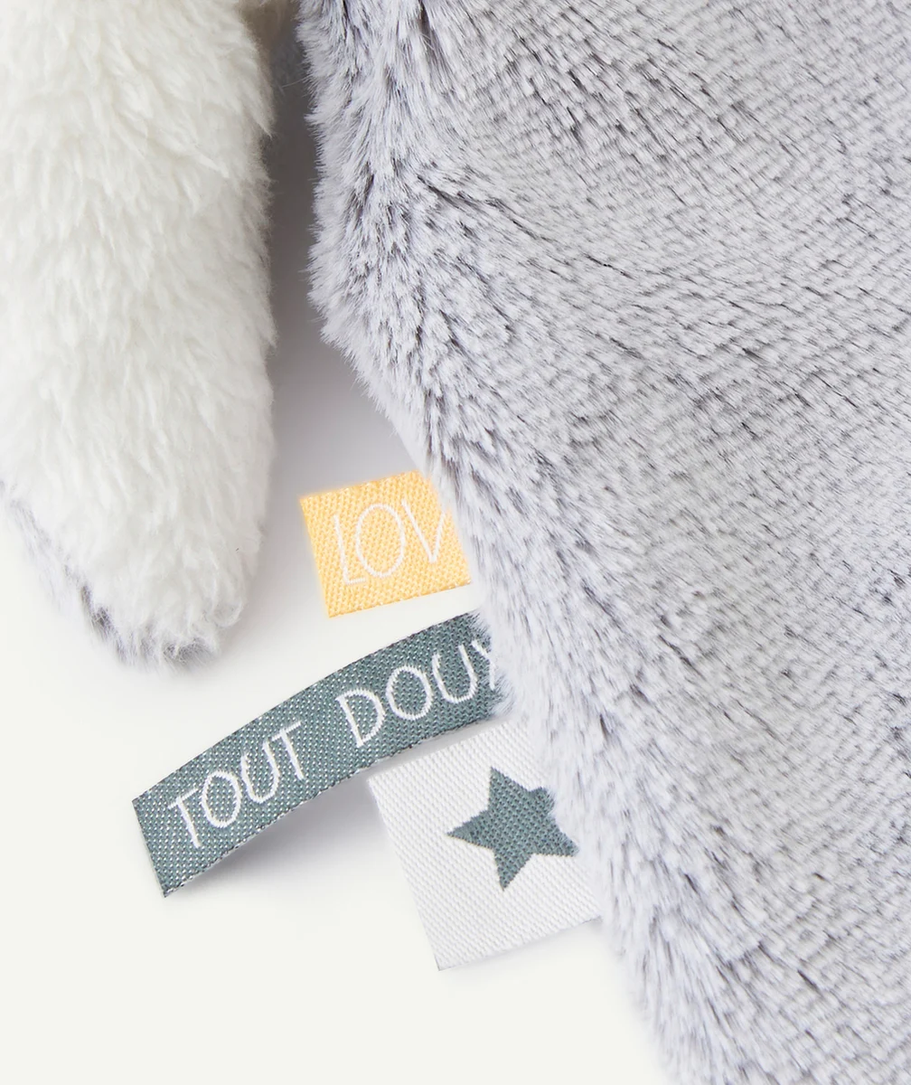 DOUDOU CANARD VERT JAUNE ET GRIS TOUT DOUX