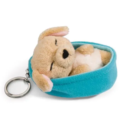 NICI Schlüsselanhänger Sleeping Pets Hund 8cm karamell