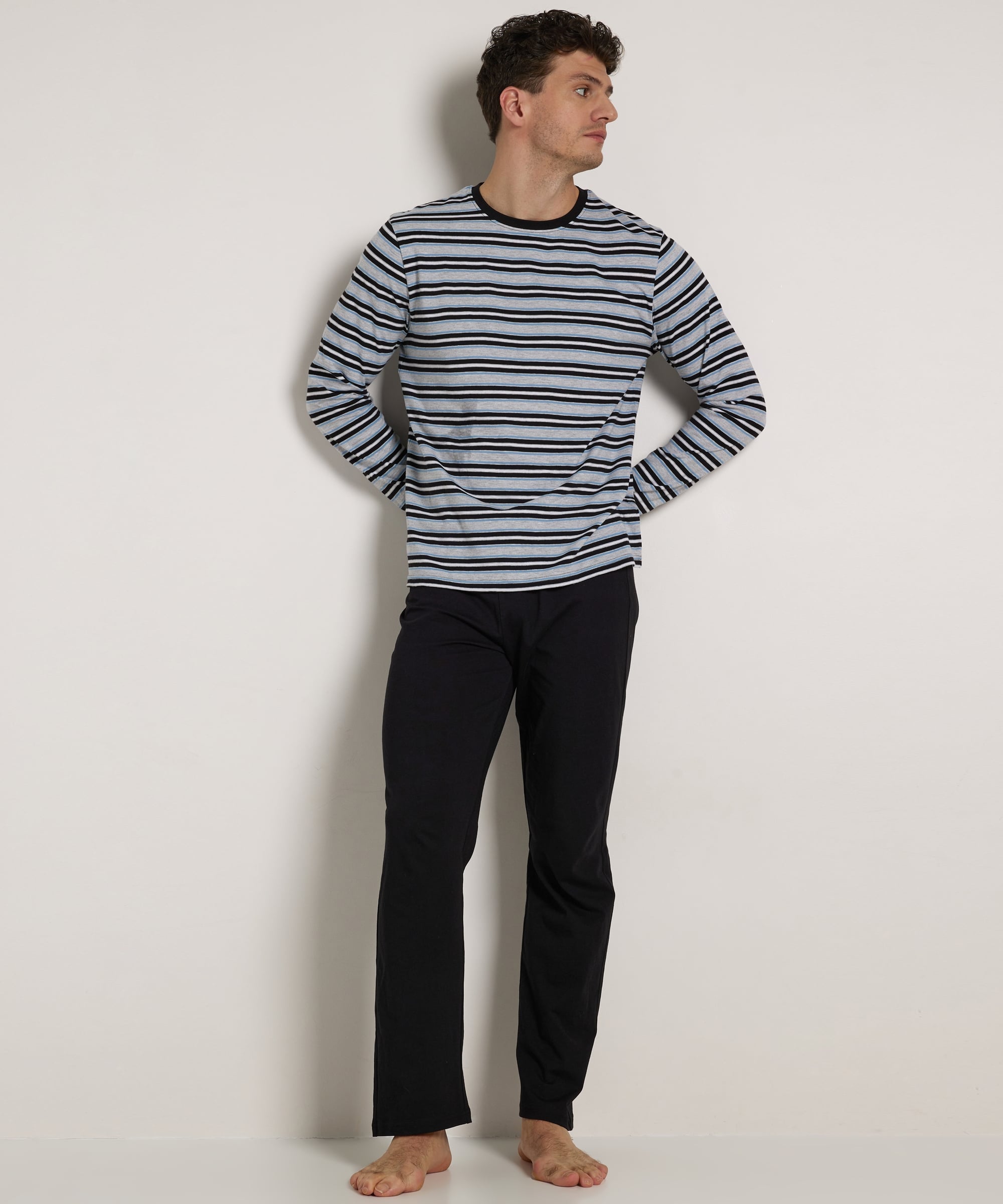 gestreepte pyjama set